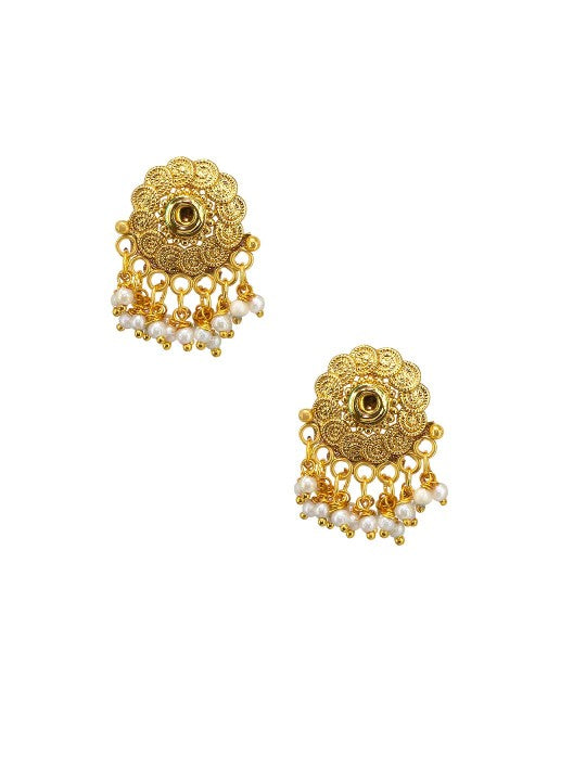 Gold Plated Floral Baeded Jewellery Set