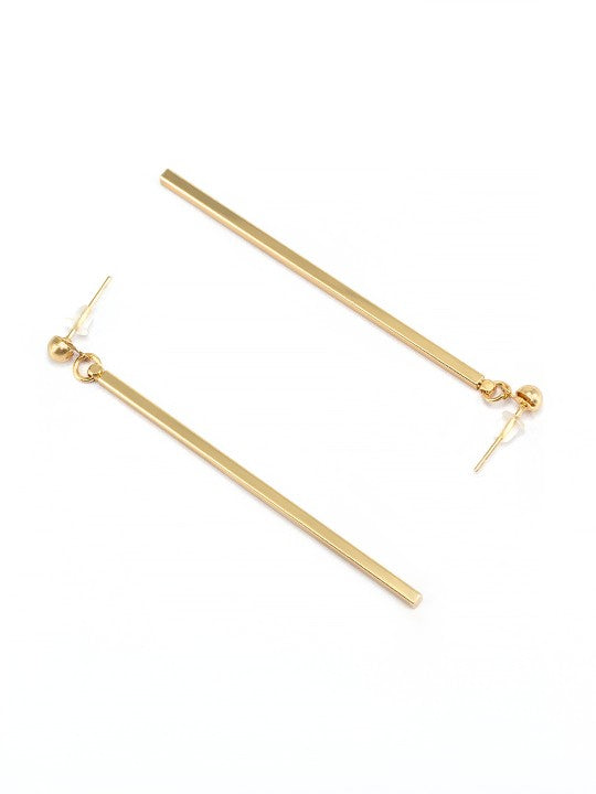 Gold Tone Bar Drop Earrings