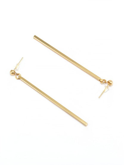 Gold Tone Bar Drop Earrings