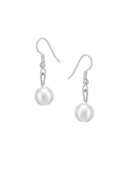 Silver Plated Pearl Beaded Moti Mala Necklace & Earrings