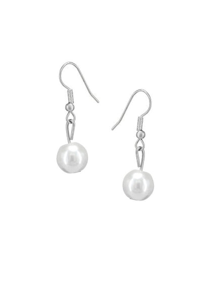 Silver Plated Pearl Beaded Moti Mala Necklace & Earrings