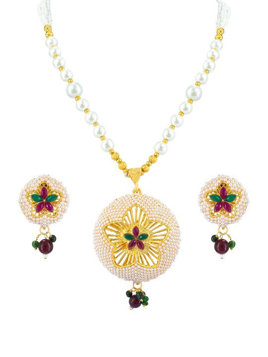 Beaded Floral Jewellery Set