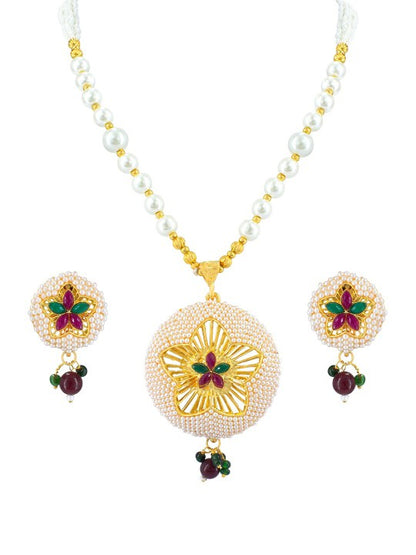 Beaded Floral Jewellery Set
