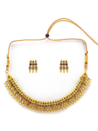 Gold Plated Stones Studded Jewellery Set