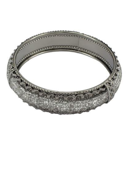 Gun Metal Crystal Beaded Bangle Set