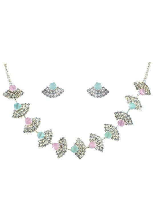 Silver Plated CZ-Studded Jewellery Set