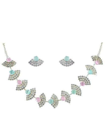 Silver Plated CZ-Studded Jewellery Set