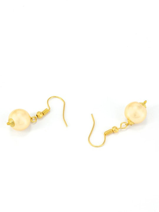 Gold-Plated Cubic Zircon-Studded & Pearl-Beaded Jewellery Set