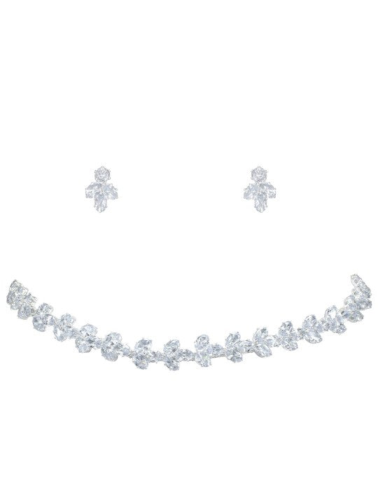 Silver Plated Cubic Zirconia Jewellery Set