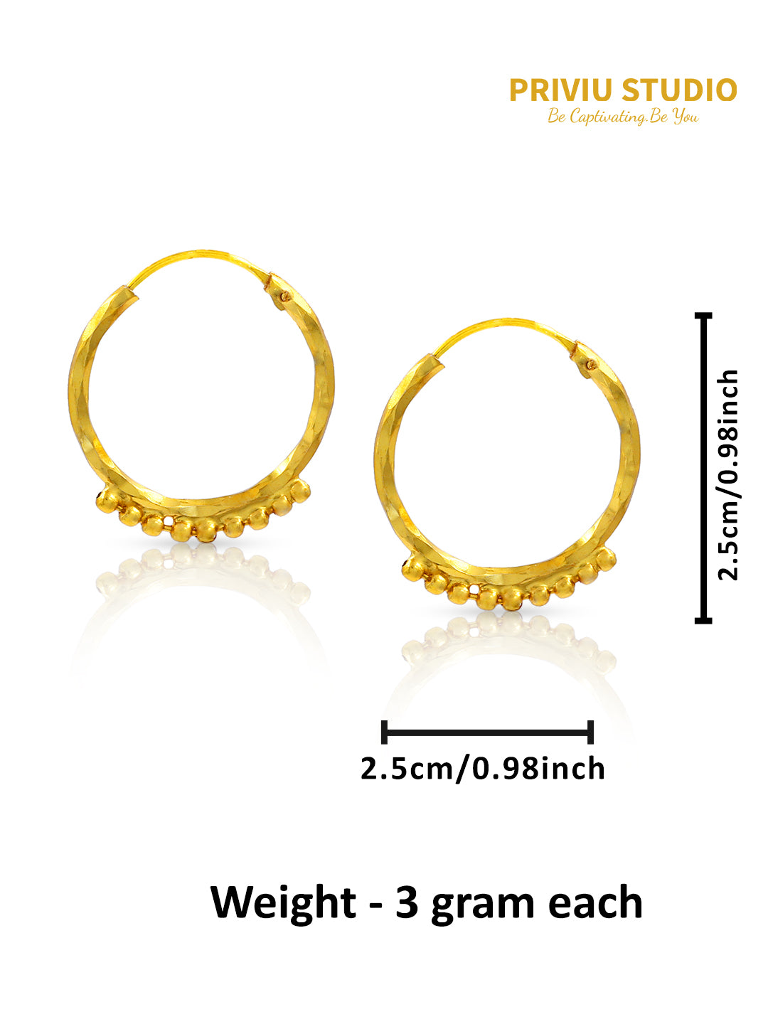 Gold Plated Circular Hoop Earrings