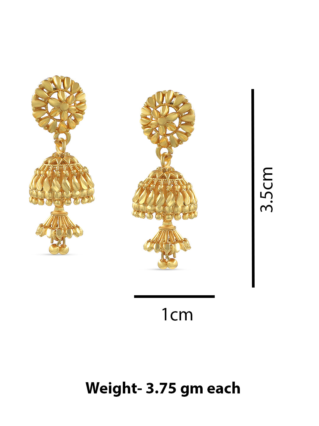 Gold Plated Floral Jhumka Earrings