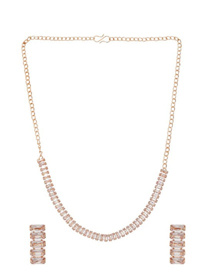 Rose Gold Plated CZ Jewellery Set