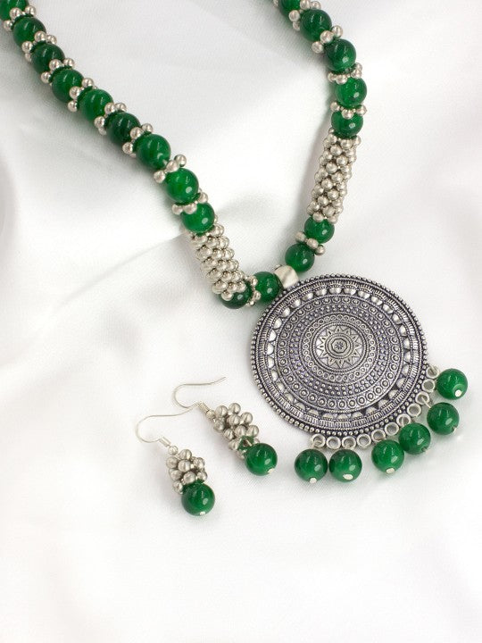 Long Beaded Tibetan Style Jewellery Set