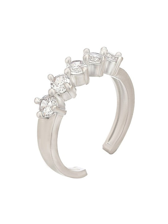 Rhodium-Plated American Diamond Studded Jewellery Set