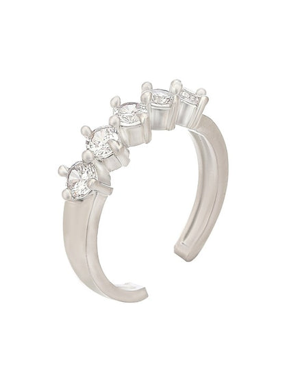 Rhodium-Plated American Diamond Studded Jewellery Set