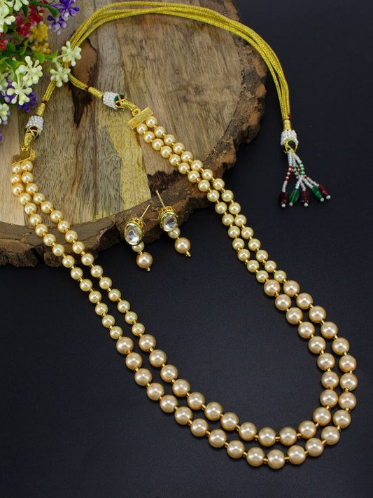 Artificial Beads Double Layered Jewellery Set