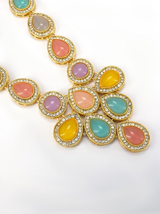 Multicolor Crystal Stones & Beads Jewellery Set