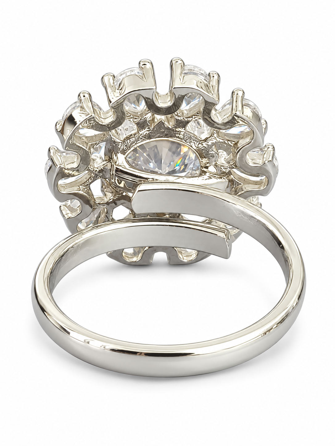 Silver Plated Floral AD Adjustable Ring For Women - product image 5