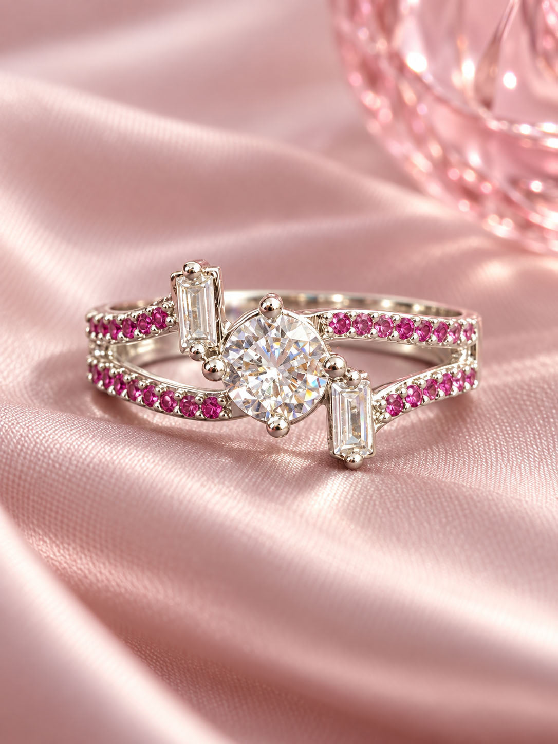 Silver-Plated American-Diamond Studded Adjustable Finger Ring - product image 7