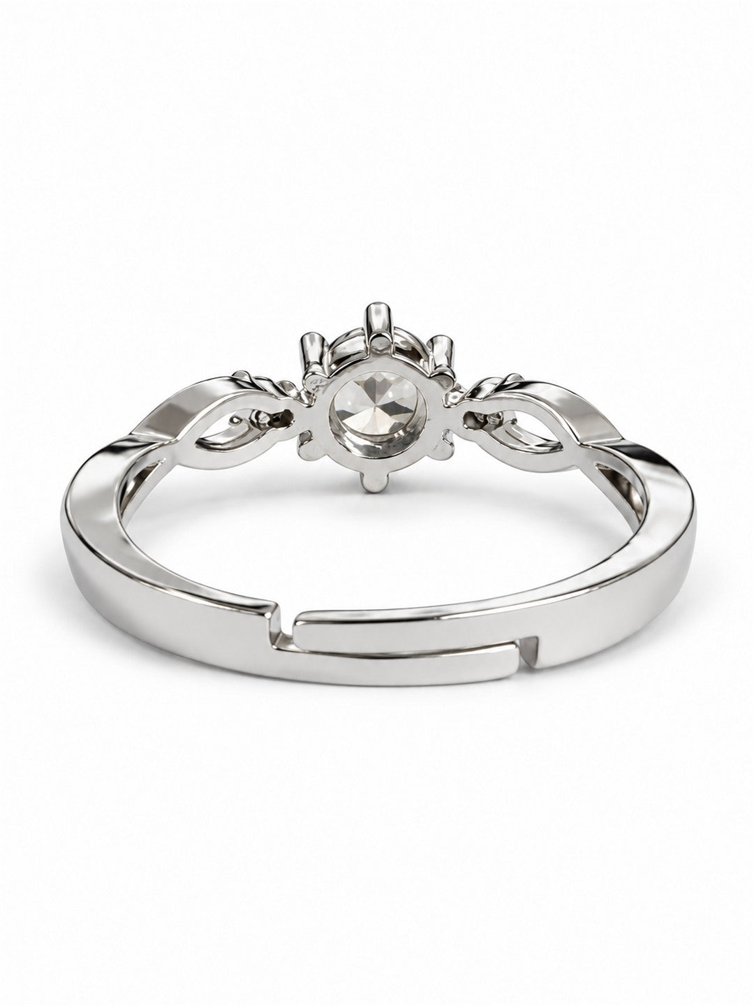Clear Three Stone Twist Ring - Silver Plated, image5