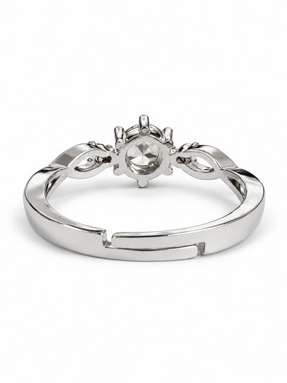 Clear Three Stone Twist Ring - Silver Plated, image5