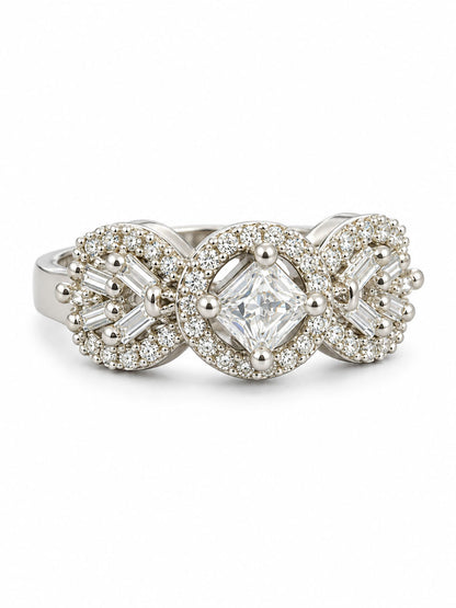 Rhodium Plated American Diamond Adjustable Solitaire Finger Ring - product image 8