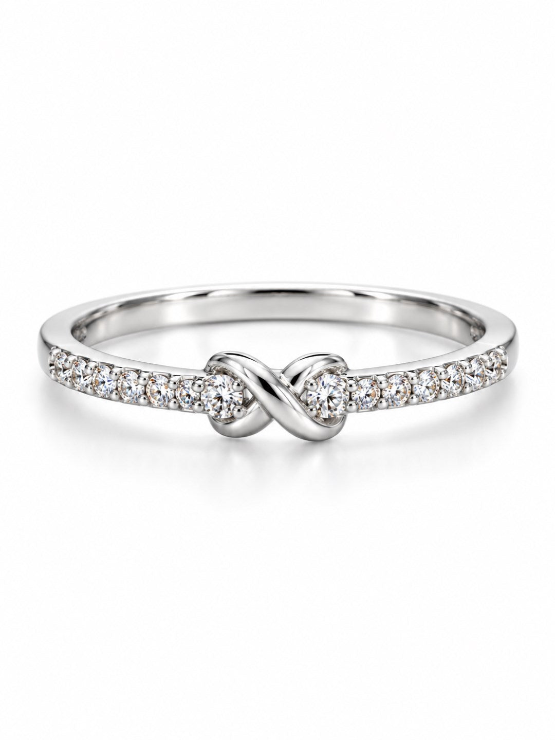 Clear Stone Infinity Knot Ring - Silver Plated, image2