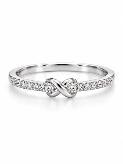 Clear Stone Infinity Knot Ring - Silver Plated, image2