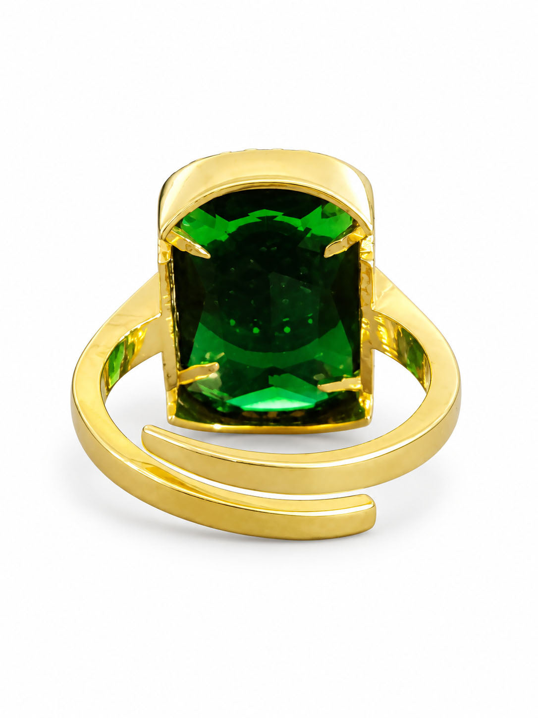 Gold Plated Green American Diamond Adjustable Finger Ring - product image 5