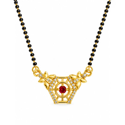 Red filigree triangle gold-plated mangalsutra