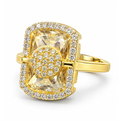 Gold Plated AD Adjustable Trendy Finger Ring - white-background product image