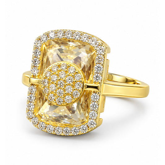 Gold Plated AD Adjustable Trendy Finger Ring - white-background product image