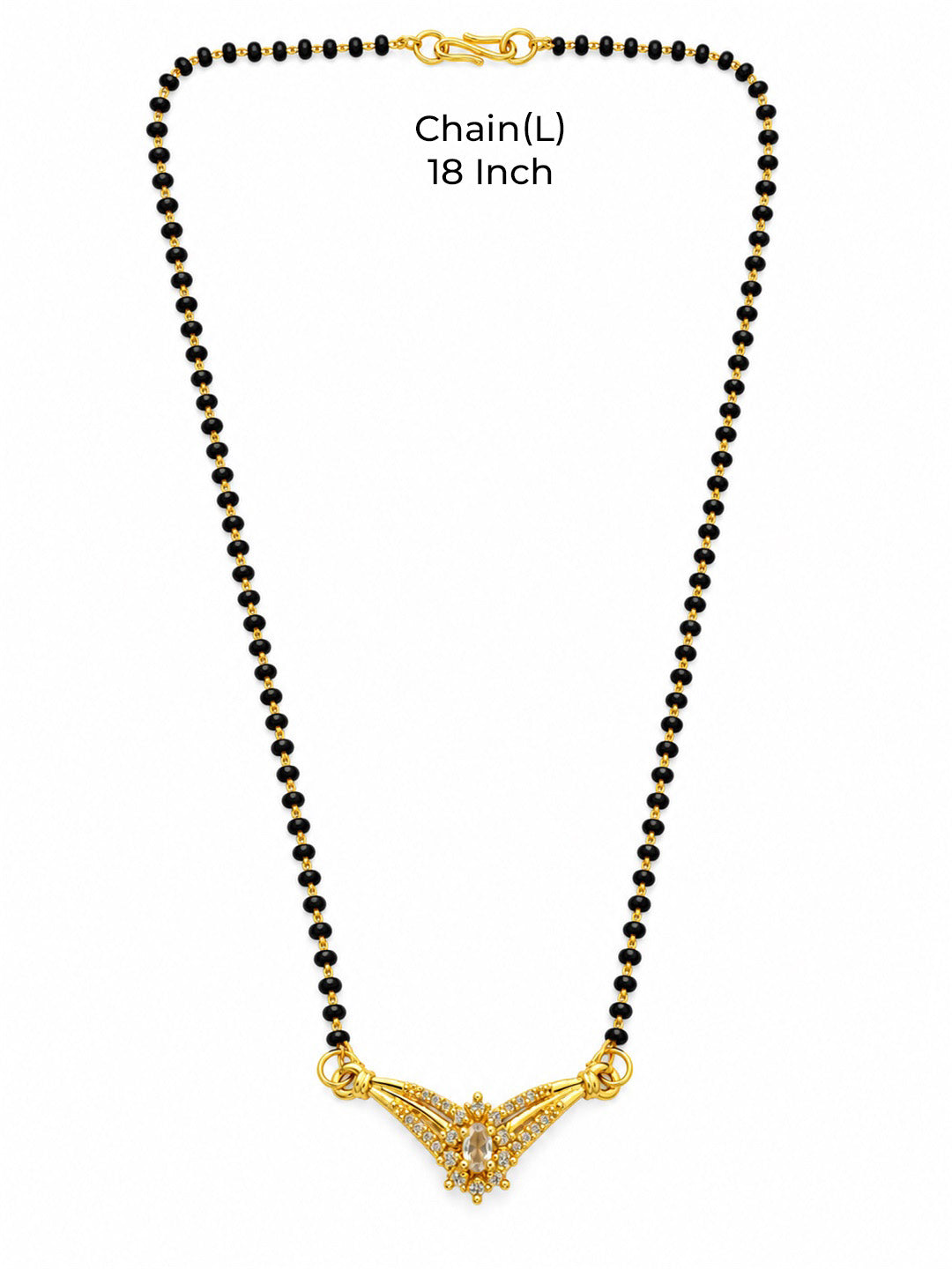 White wing-shaped gold-plated mangalsutra