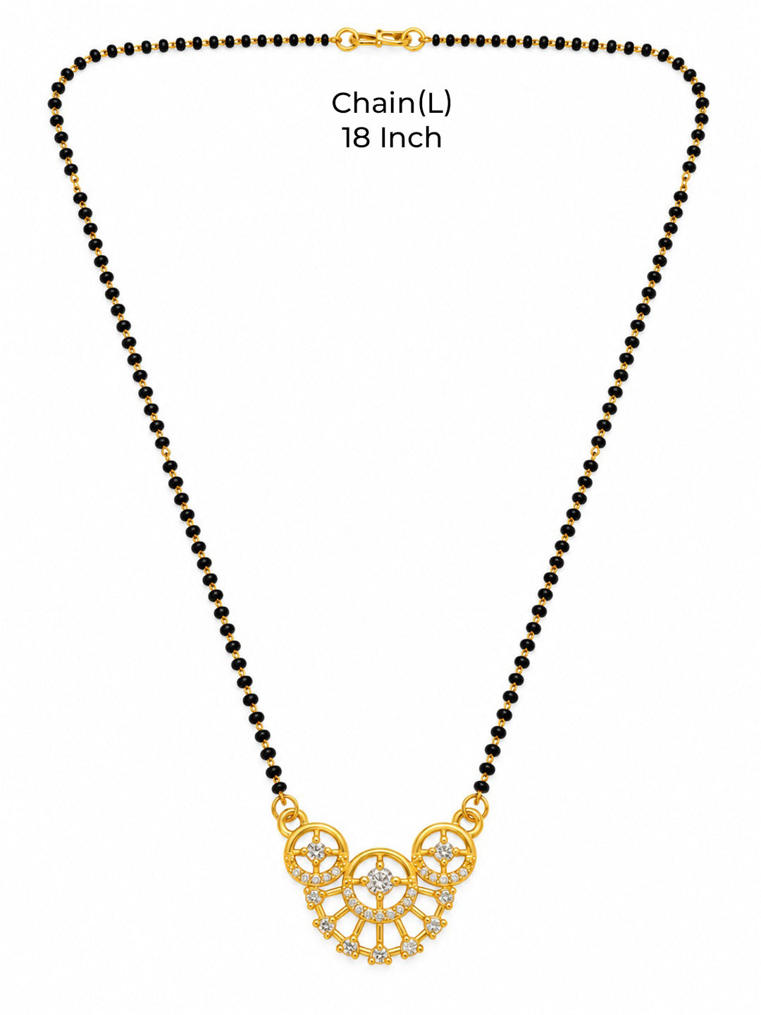 White scalloped floral gold-plated mangalsutra