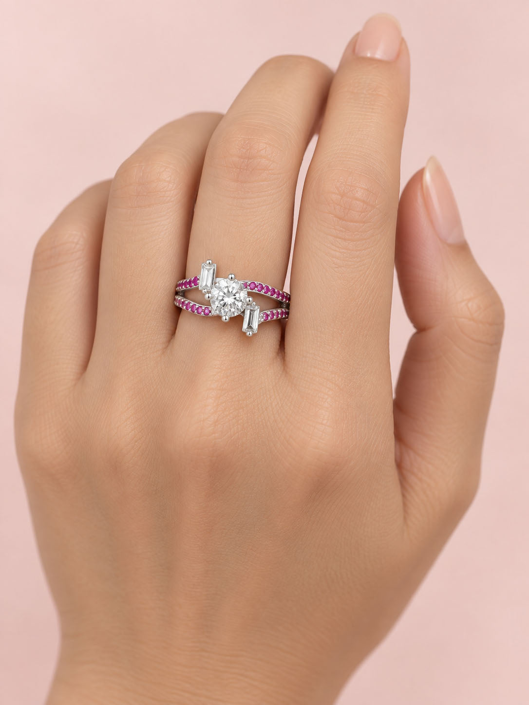 Silver-Plated American-Diamond Studded Adjustable Finger Ring - product image 6