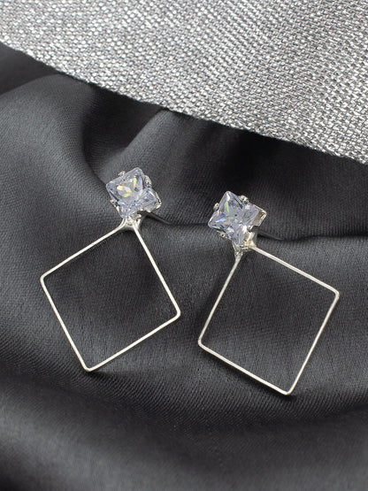 Square Artificial Stone Stud Earrings