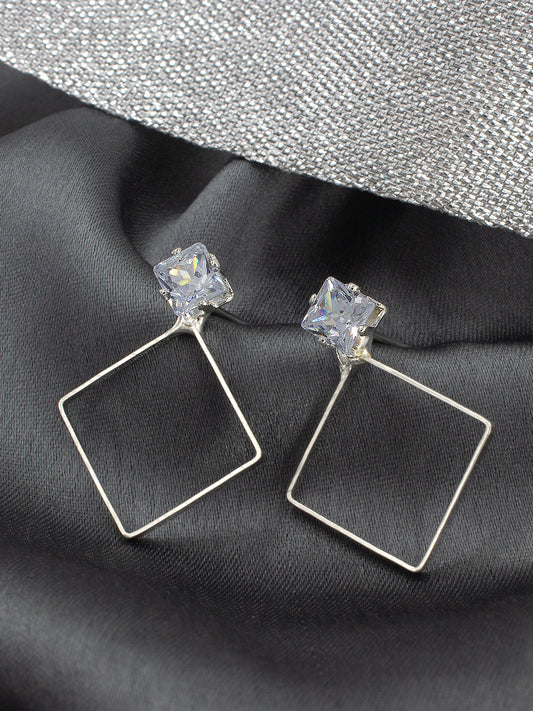Square Artificial Stone Stud Earrings