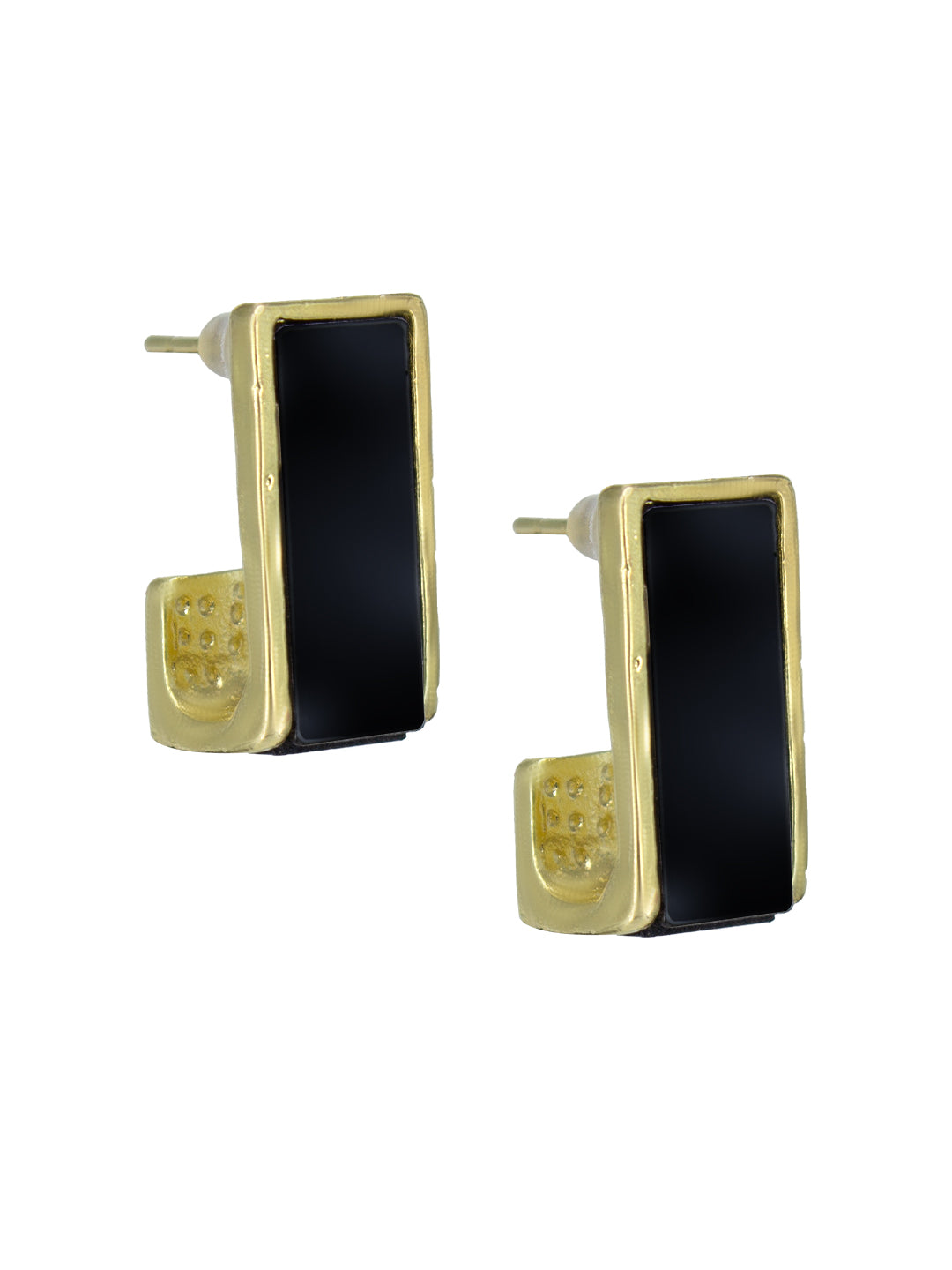 Black Contemporary Studs Earrings