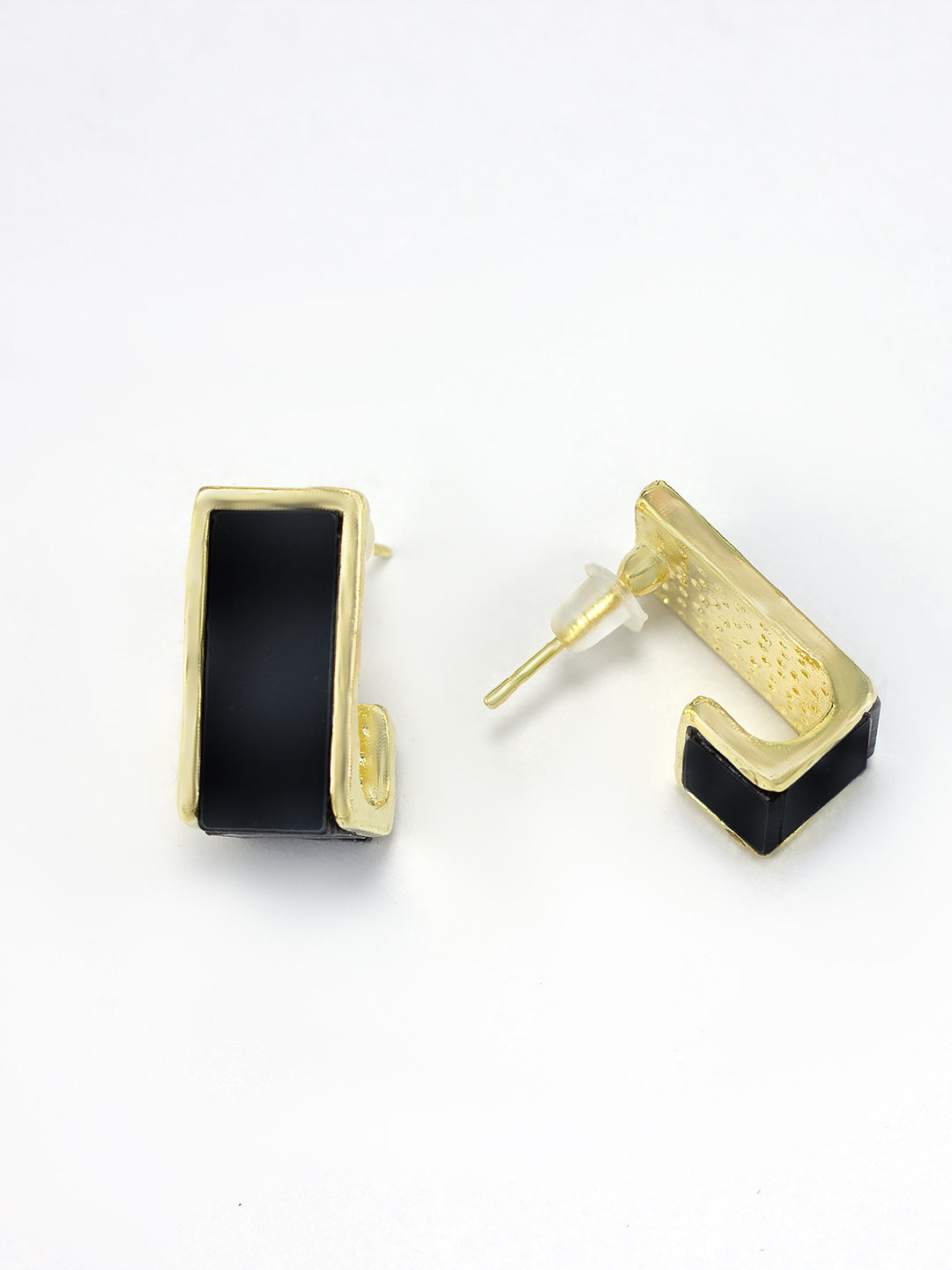 Black Contemporary Studs Earrings
