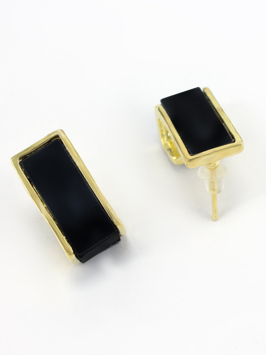 Black Contemporary Studs Earrings