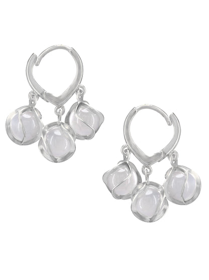 Silver Plated Contemporary Hoop Earrings
