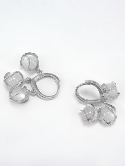 Silver Plated Contemporary Hoop Earrings
