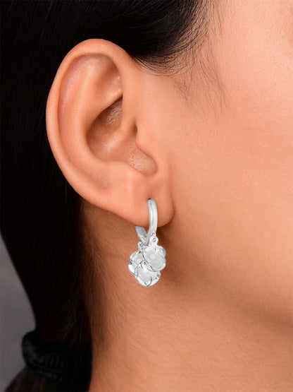 Silver Plated Contemporary Hoop Earrings