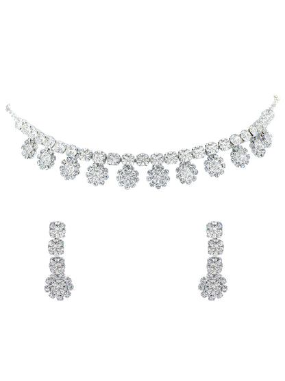 Floral CZ Stones Jewellery Set