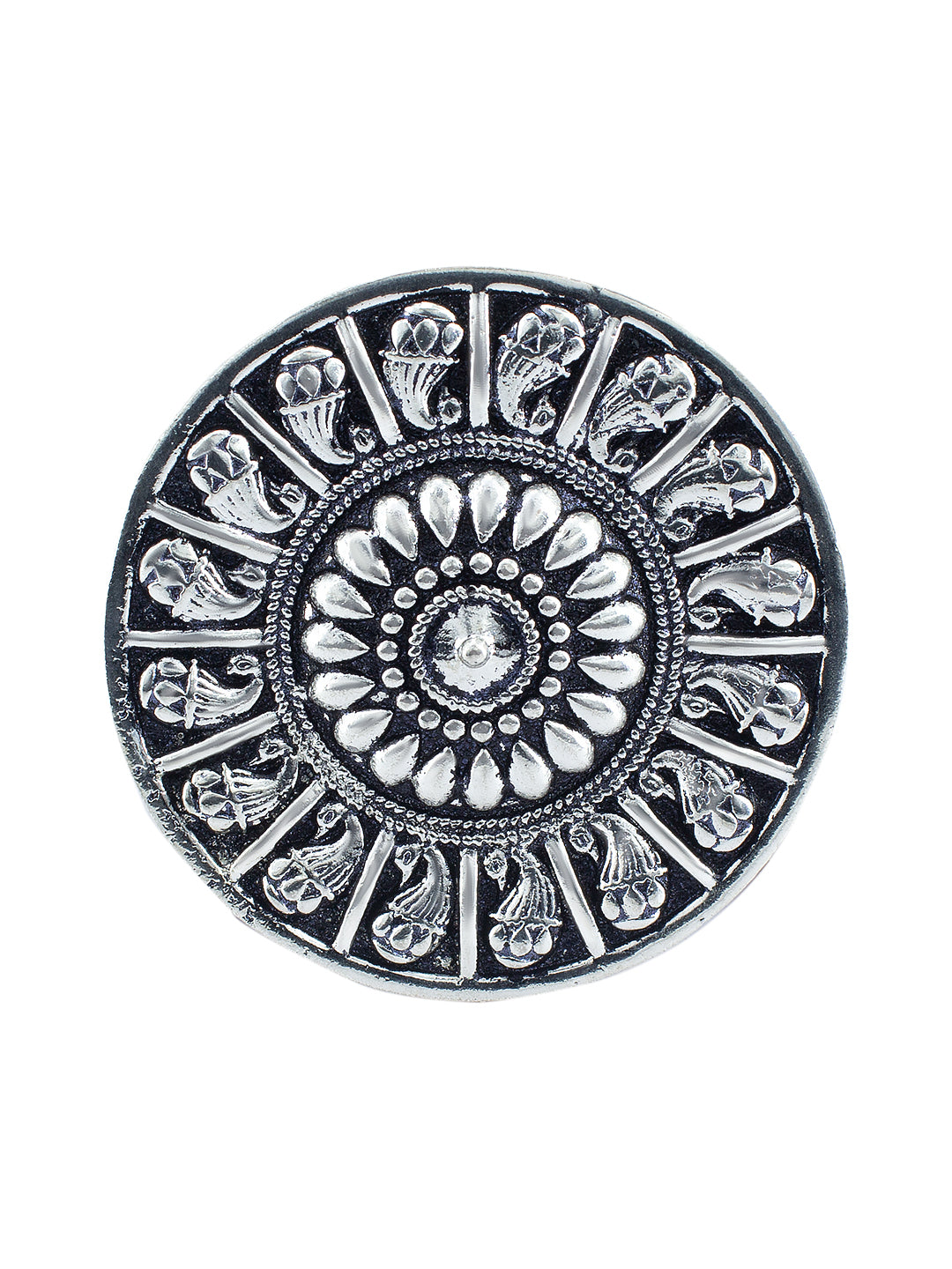Oxidized Circular Adjustable Ring