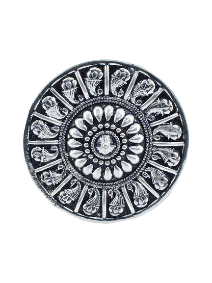 Oxidized Circular Adjustable Ring
