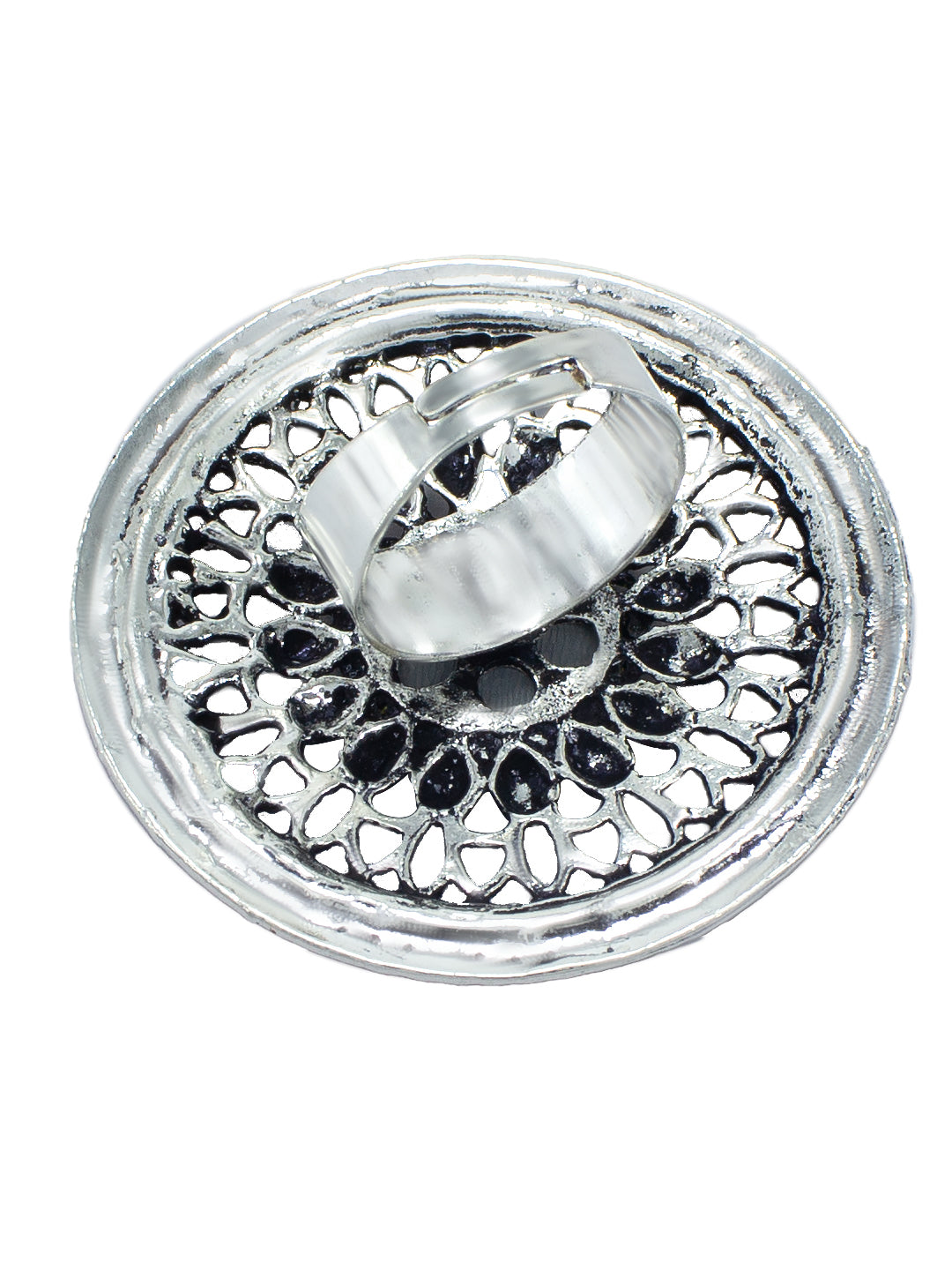 Oxidized Mirror Adjustable Ring