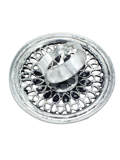 Oxidized Mirror Adjustable Ring
