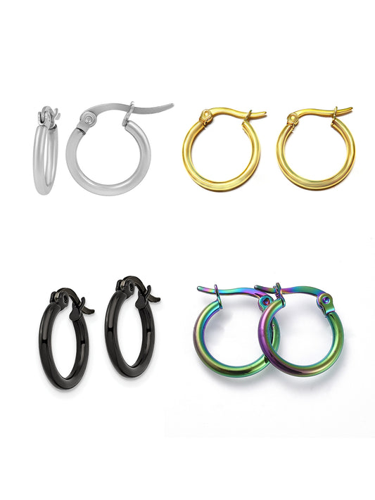 Pack of 4 Multicolor Small Hoop Earrings