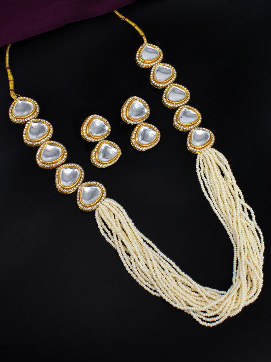 Multi Strand Kundan & Beaded Jewellery Set